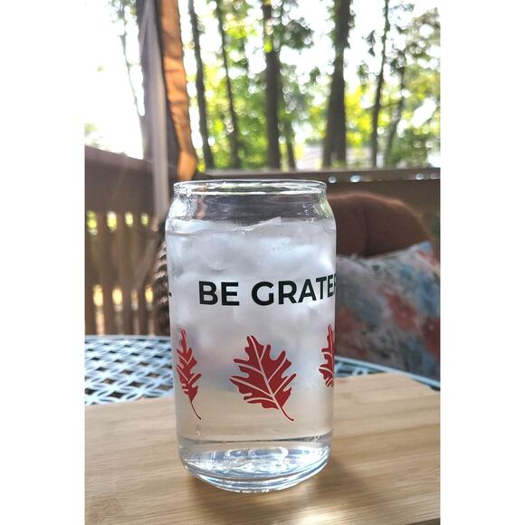 Eco-Friendly Gratitude Jar: Glass Can-shaped glass w/bamboo lid and metal straw, - Picture 7 of 10